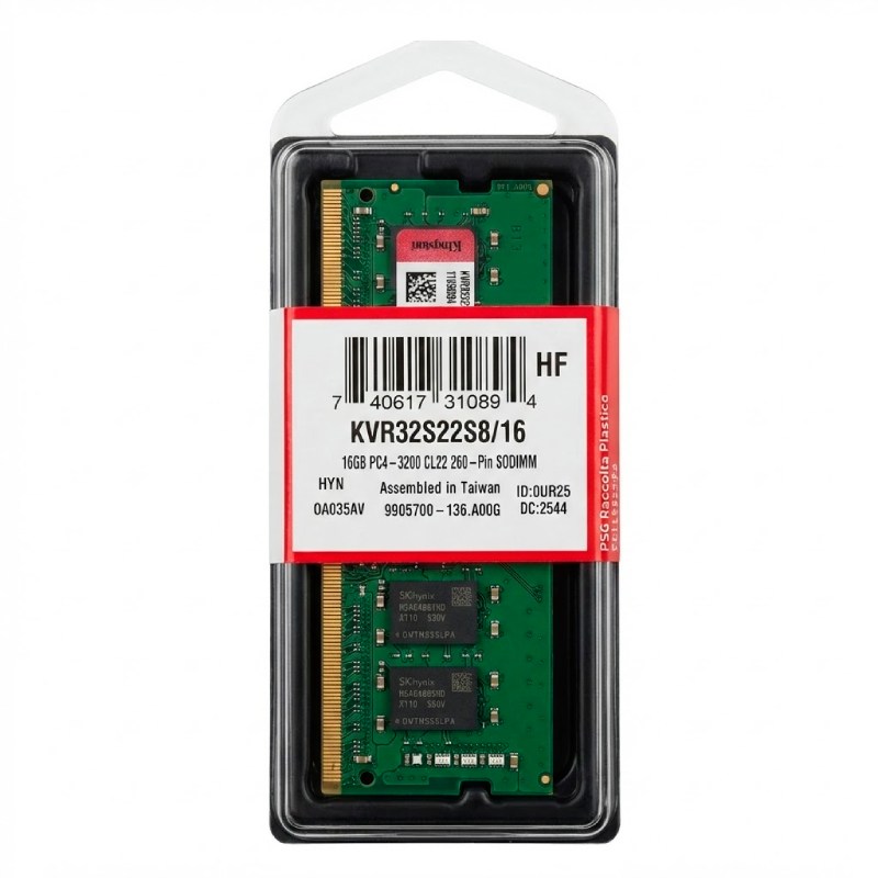 Memoria RAM DDR4 SODIMM 16GB Kingston ValueRAM 3200MHz CL22 | MyTec